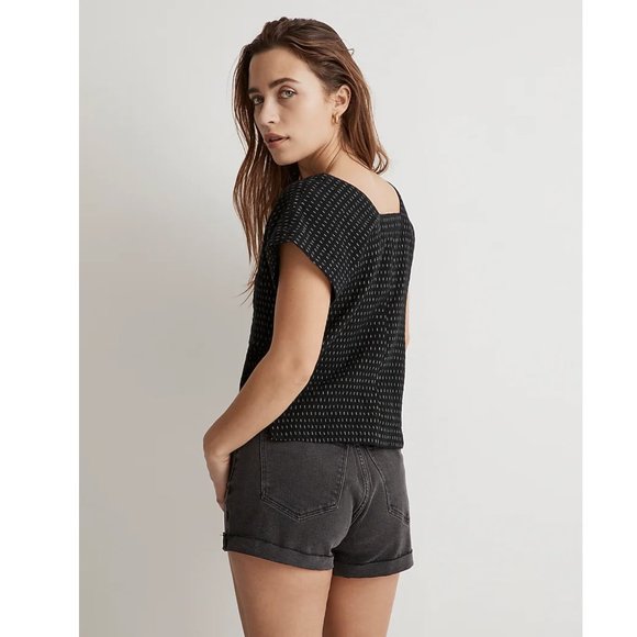 Madewell Black Square Neck Blouse - Picture 3 of 8